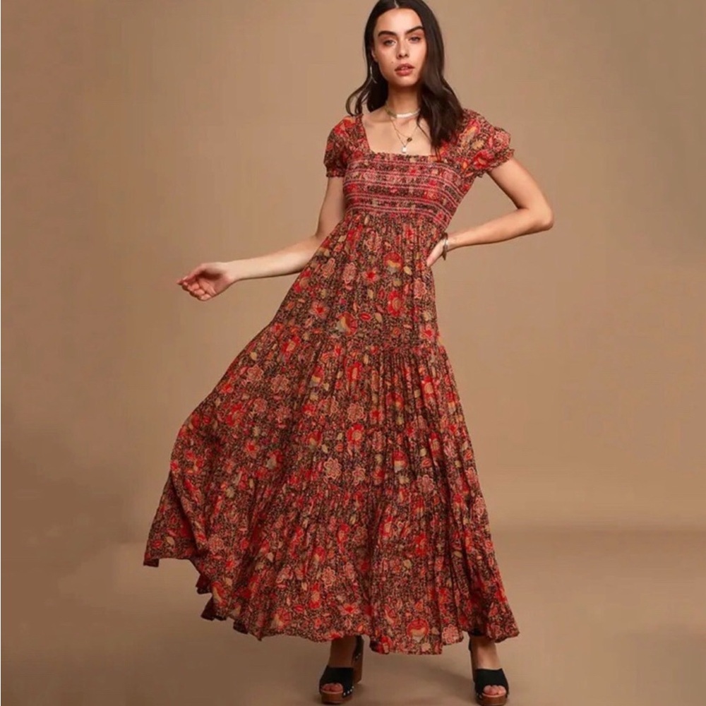 NWOT Free People Floral Getaway Maxi Dress